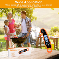 Termometer Daging Digital Bacaan Instan, Termometer Makanan untuk Memasak di Oven, Magnetik, Tahan Air dengan Lampu Latar, untuk BBQ, Barbekyu, dan Memanggang