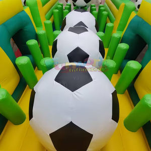 Giant <b>inflatable</b> football obstacle course parcours d'obstacles gonflable commercial kids bounce <b>house</b> and slide combo bouncer - Product Image 6