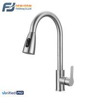 2025 FSH acier inoxydable 304 mitigeur monotrou robinet de cuisine moderne avec pulvérisateur rétractable et OEM de style classique