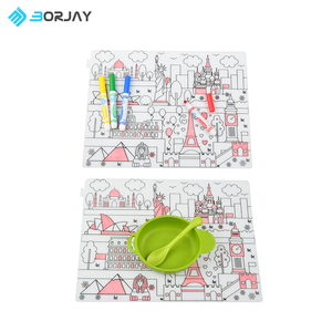 แผ่นรองจานซิลิโคนสีสำหรับเด็กแผ่นรองจานสีสำหรับวาด<span class=keywords><strong>รูป</strong></span>ระบายสีเด็กปราศจาก BPA ออกแบบได้ตามต้องการ - Product Image 6