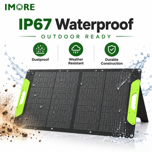 Panel Solar Plegable de 100W, Módulo de Carga Monocristalino Portátil IP67, Energía de Emergencia para Exteriores, Camping y Viajes - Product Image 3