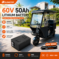 Batterie lithium-ion 60V 50Ah pour moto électrique, scooter électrique, vélo électrique, véhicule à deux roues, batterie rechargeable avec BMS