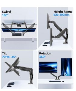ขาตั้งจอคู่ รองรับจอขนาด 13-27 นิ้ว รับน้ำหนักได้ 2-12 กก. สำหรับจอ 2 จอ - Product Image 4