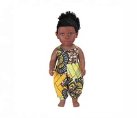 18Cm Vinilo Juguetes Simulación Bebe Doll Set African American Reborn Baby Dolls Realista Black Girl