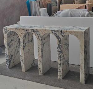 Mesa Consola de Entrada de Mármol Natural Italiano de Lujo, Calacatta <span class=keywords><strong>Viola</strong></span>, Muebles de Interior para Decoración de Casa o Villa - Product Image 4