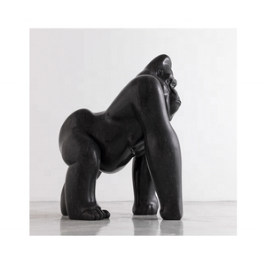 Gorille en marbre noir de jais, taille personnalisée, livraison gratuite au Pakistan - Product Image 4