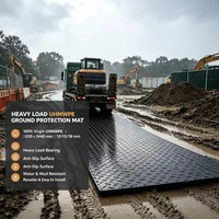 Tapis de protection temporaire pour routes en HDPE, tapis d'accès pour sols, 4x8 pieds, tapis de protection contre la boue, antidérapant