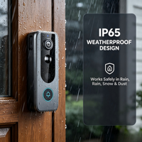 Petit MOQ, Détection de mouvement, Angle large 120°, Application Tuya, Visualisation à distance, Interphone vidéo intelligent WiFi, Étanche IP65, 4000 mAh, Portée 5 m