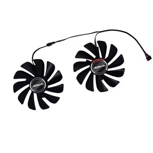 พัดลมระบายความร้อนการ์ดจอ GPU VGA สำหรับ Radeon ASROCK <span class=keywords><strong>RX</strong></span> <span class=keywords><strong>5700</strong></span> <span class=keywords><strong>XT</strong></span> Challenger D 8G <span class=keywords><strong>OC</strong></span>, การ์ดวิดีโอระบายความร้อน, 2 ชิ้น/ชุด, DIY FDC10U12S9-C - Product Image 4