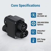 Adaptador de Carga Rápida CC CCS1 a CCS2, Conector para Vehículos de Nueva Energía, Gran Venta