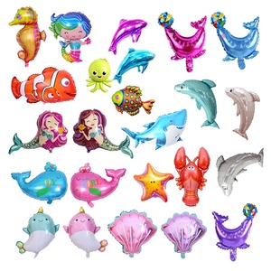 ลูกโป่งฟอยล์อะลูมิเนียมลายสัตว์ทะเลขนาดใหญ่ พิมพ์ลายกราเวียร์ รูปปลาหมึก ม้าน้ำ ปลา สำหรับตกแต่งงานปาร์ตี้วันเกิดธีมชายหาด - Product Image 5