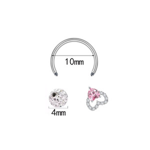 Piercing Labret Unisex <span class=keywords><strong>de</strong></span> Acero Inoxidable <span class=keywords><strong>de</strong></span> 4mm con Bola <span class=keywords><strong>de</strong></span> Cerámica Suave y Diseño <span class=keywords><strong>de</strong></span> Mariposa, Corazón, Abeja y Zirconia, Estilo Punk - Product Image 6