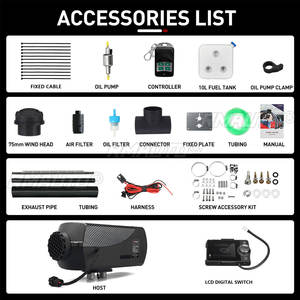 Calentador de Aire Diésel para Auto Hcalory 12V y 24V, 5-8KW, Autónomo, con Pantalla LCD Grande y Interruptor de Perilla, para SUV, RV, Almacén - Product Image 2