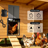 Porte de poulailler automatique en aluminium massif anti-pincement Yun Modern Safe avec capteur de lumière solaire cellulaire, étanche, vente directe usine