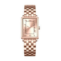 Concevez Votre Montre Rectangulaire de Luxe Classique, Marque Prestigieuse, Acier Inoxydable 316L, Logo Personnalisé, Cadran Soleil, Montre à Quartz Tendance pour Femme