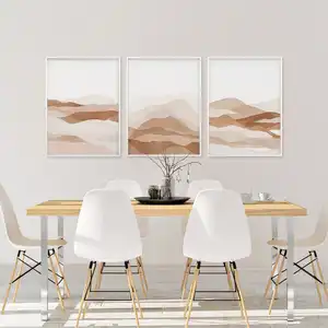 Set di 3 stampe astratte neutre Beige di arte astratta che dipinge la decorazione minimalista moderna della parete del manifesto per il salone