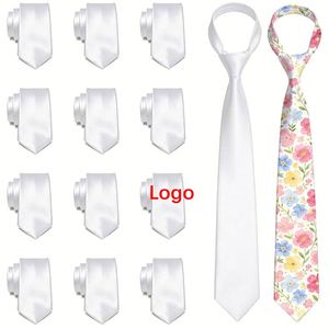 Corbata de Sublimación para Hombre, Blanca, de Poliéster Satinado, para Transferencia Térmica, Lisa, para Teñir, en Blanco, para Bodas y Fiestas - Product Image 1