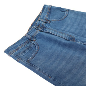 Pantalon en jean décontracté de luxe pour homme avec braguette à boutons, tissu 100% coton de qualité supérieure, coupe régulière, mode estivale - Product Image 4