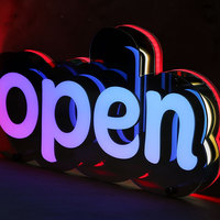Letrero LED 3D Personalizado con Espejo Infinito, Letrero con Letras LED, Logotipo con Letras de Neón para Negocios