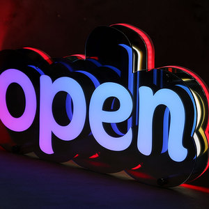 Enseigne LED 3D personnalisée avec effet miroir infini, lettres LED, logo néon pour entreprise - Product Image 2