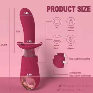 Masseur vibrant 2 en 1 avec langue humide, bâton vibrant pour le clitoris et le vagin, jouet sexuel pour sucer - Product Image 6
