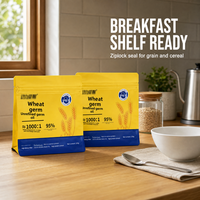 Sachet Doypack personnalisé 220g avec fermeture zip pour emballage de céréales, grains et poudres (germes de blé) – Usine OEM ODM