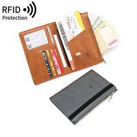 Porte-passeport couverture portefeuille RFID bloquant étui à cartes en cuir organisateur de documents de voyage