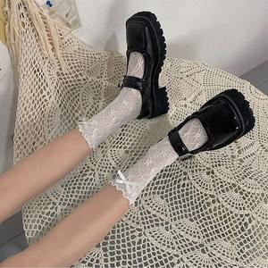 الدانتيل رقيقة محبوك الجوارب طاقم النمط الياباني الرجعية جوفاء مع القوس العجل مثير Jk لوليتا الربيع الصيف رغبة نقية فتاة ساخنة - Product Image 3