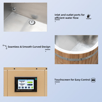 Baignoire de luxe traditionnelle pour bain froid avec Wi-Fi, en acier inoxydable, autoportante, pour usage extérieur et salle de sport