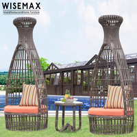 WISEMAX FURNITURE Mobilier d'extérieur moderne et créatif, chaise longue de jardin imperméable, chaise en rotin à dossier haut, table d'appoint pour patio