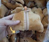 Sacs fourre-tout réutilisables écologiques pliables à grande capacité avec fermeture éclair, en pochette, animaux en peluche, logo personnalisé