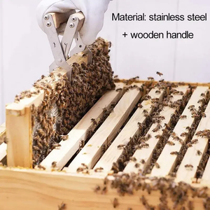 Kit de apicultura para colmena, 12 Uds., marco de herramientas, agarre, cepillo de abeja, jaula de Reina, guantes para ahumador de abejas, bolsa de lona, tenedor de miel - Product Image 6