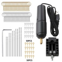 Petite perceuse électrique, noire, avec port USB, pour perlage de jade, époxy et cristal, perceuse électrique miniature artisanale.