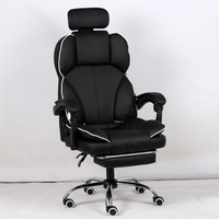 Chaise de bureau contemporaine de luxe noire inclinable avec ascenseur Caractéristiques réglables modernes de haute qualité Tissu de jeu en métal fer PU
