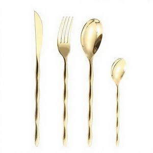 Ensemble de couverts en acier inoxydable de luxe pour la cuisine à domicile |   Vaisselle écologique haut de gamme pour les dîners quotidiens et les fêtes - Product Image 1