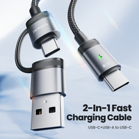Câble de données multifonctionnel universel Toocki 2 en 1, design Plug and Play, transmission de puissance stable pour Samsung, Huawei, Xiaomi