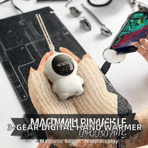 Chauffe-mains 3D Astronaute de Dessin Animé avec Affichage Numérique, Rechargeable par USB, Mini Chauffage Portable de Poche pour l'Hiver en Extérieur - Product Image 2