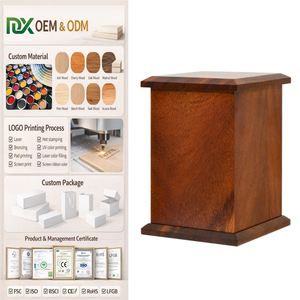 Urnas de Cremación de Madera Hechas a Mano para Cenizas Humanas, Urna Moderna para Adultos con Cruz y Árbol, Caja Funeraria para Cenizas - Product Image 1