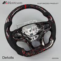 Volante personalizado de fibra de carbono forjado en rojo con empuñaduras de gamuza negra para Ford Explorer ST ST-Line King Ranch Timberline