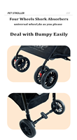 Poussette pour chien, chariot, 4 roues, grande poussette détachable pour animaux de compagnie, pour chien et chat, poussette portable pour animaux de compagnie pour le voyage