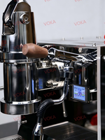 Mesin Espresso Italia dengan Tuas Pegas, Boiler 2.5L+0.3L, Kontrol Suhu PID, 0.1 ° C Precision, Tangki 3.5L, Pembuat Kopi untuk Kafe