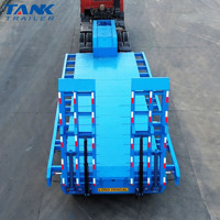 Semi-remorque surbaissée extensible 3 essieux 50-60 tonnes en acier pour le transport lourd à vendre