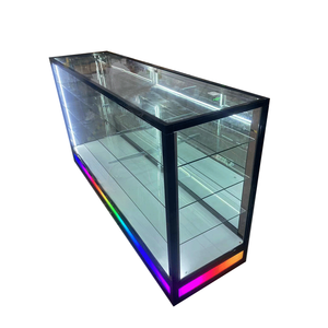 Custom <strong>Glass</strong> Showcase Vitrine, <strong>Glass</strong> <strong>Cabinet</strong> With LED Light
