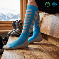 Chaussettes de ski en mélange de laine mérinos, épaisses et doublées en tissu éponge, pour athlètes d'élite, protection contre le froid, randonnée, trekking, trail.