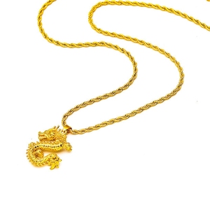 <span class=keywords><strong>Collana</strong></span> di rame placcata <span class=keywords><strong>oro</strong></span> giallo alla moda con motivo a catena girocollo di moda da uomo con motivo animale regalo - Product Image 3