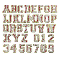 Lettres de l'alphabet et chiffres, personnalisé, fausse Chenille, lot de lettres Softball, jaune néon, 50 pièces