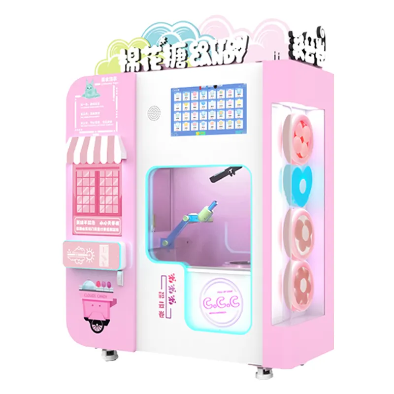 Micron Bill Validator Zuckerwatte Automat Sugar Floss Smart Cotton Candy Machine for Sale