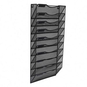Wall Hanging <b>File</b> Organizer Mesh Metal Hanging <b>File</b> Folder Organizer Vertical Mail Organizer Wall Mount <b>Document</b> Magazine Rack - Product Image 4