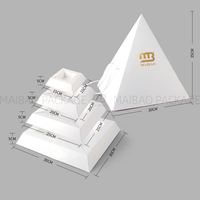 Nouvelle boîte de présentation pyramidale personnalisée pour plats à emporter, idéale pour les snacks, pâtisseries, viennoiseries et desserts, avec couvercle