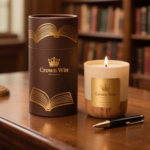 Cajas de Embalaje Redondas de Cartón para Velas Aromáticas con Logotipo Personalizado, Cajas de Tubo de Papel para Velas de Lujo con Fragancia Aromática de Cera de Soja - Product Image 1